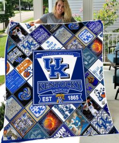 NCAA Kentucky Wildcats Sherpa Fleece Blanket Gifts for Kentucky Wildcats Lovers