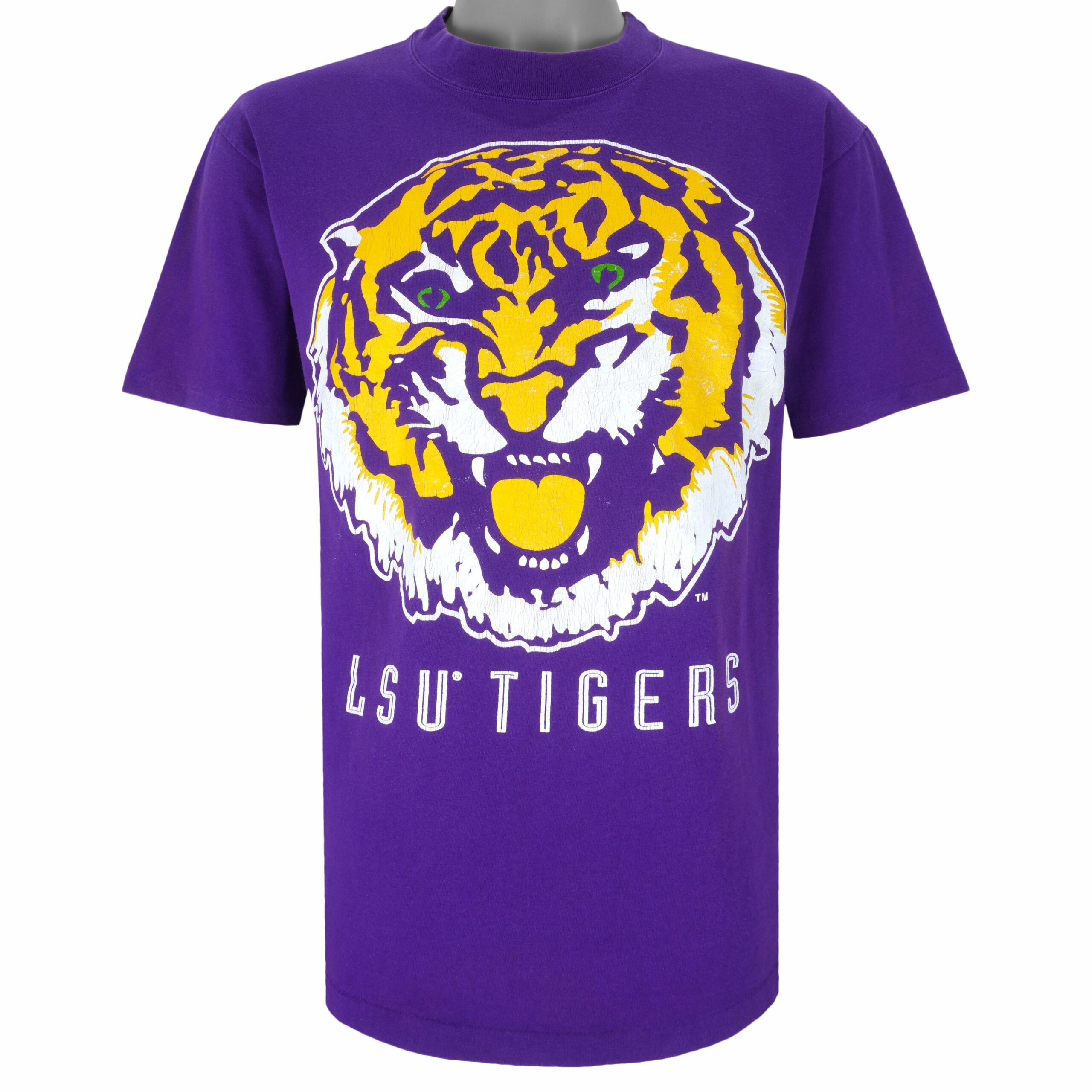 NCAA LSU Tigers Big Logo T-Shirt 1990s Vintage Style Hoodie Sweatshirt Reprinted Full Size Gifts for Fans