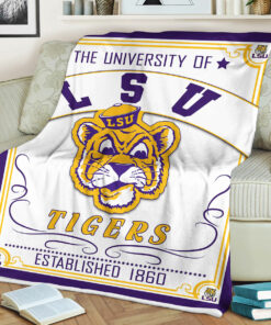 NCAA LSU Tigers Sherpa Fleece Blanket College Student Gift