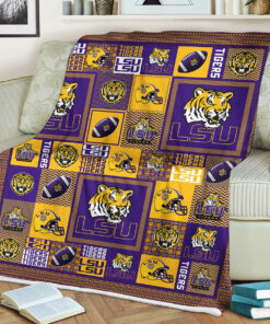 NCAA LSU Tigers Sherpa Fleece Blanket Gifts For Fans