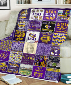 NCAA LSU Tigers Sherpa Fleece Blanket Gifts for Football Fans