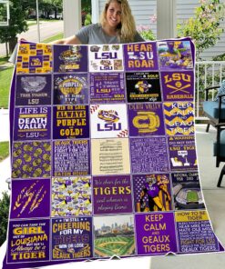 NCAA LSU Tigers Sherpa Fleece Blanket Gifts for Football Fans