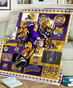 NCAA LSU Tigers Sherpa Fleece Blanket Gifts for LSU Lovers