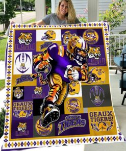 NCAA LSU Tigers Sherpa Fleece Blanket Gifts for LSU Lovers