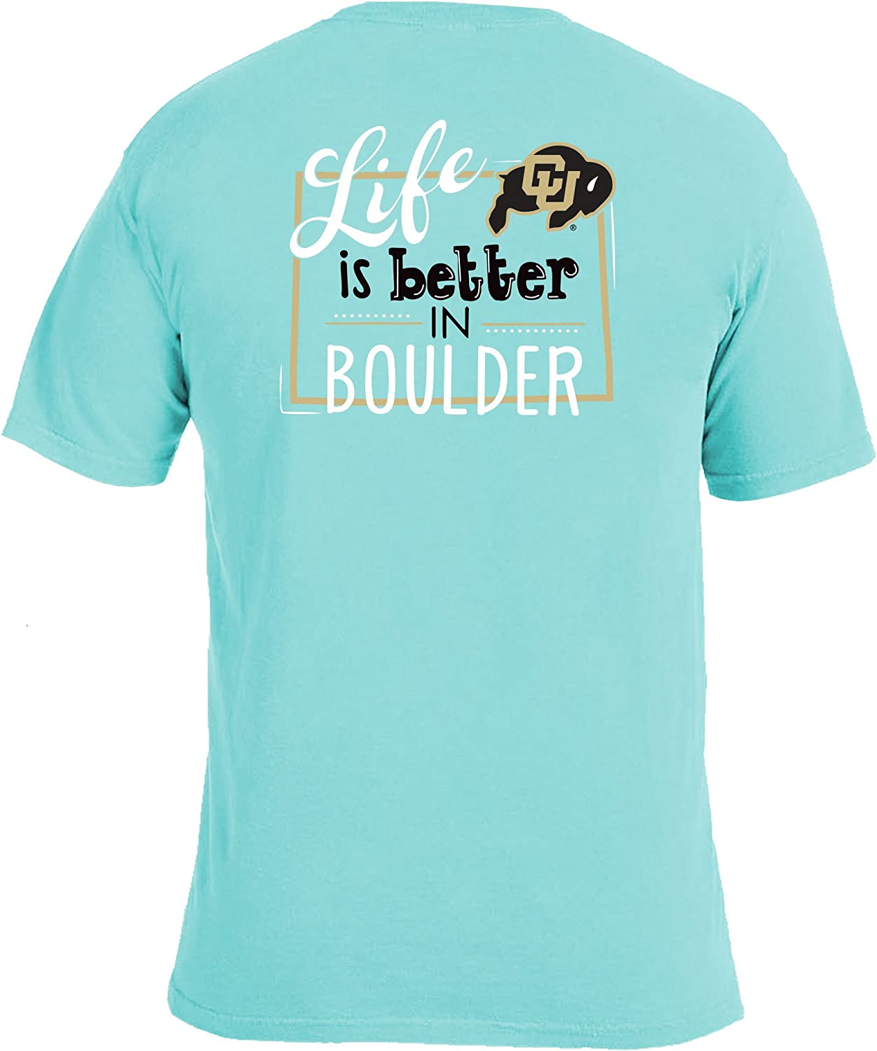 NCAA Life Is Better Comfort Color Short Sleeve T-Shirt, CU Buffs Sweatshirt, Shirt, Hoodie Gifts for NCAA Fans
