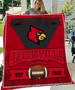 NCAA Louisville Cardinals Sherpa Fleece Blanket College Student Gift