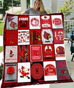 NCAA Louisville Cardinals Sherpa Fleece Blanket Gifts For Fans