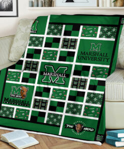 NCAA Marshall Thundering Herd Sherpa Fleece Blanket Gifts For Fans
