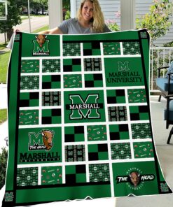NCAA Marshall Thundering Herd Sherpa Fleece Blanket Gifts For Fans