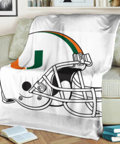 NCAA Miami Hurricanes Helmet Sherpa Fleece Blanket