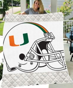 NCAA Miami Hurricanes Helmet Sherpa Fleece Blanket