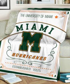 NCAA Miami Hurricanes Sherpa Fleece Blanket College Student Gift