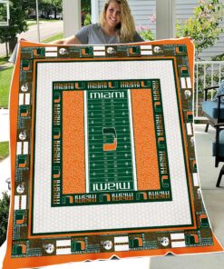 NCAA Miami Hurricanes Sherpa Fleece Blanket Gifts For Fans