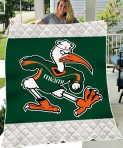 NCAA Miami Hurricanes Sherpa Fleece Blanket University Football Fan Gifts