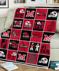 NCAA Miami (Oh) Redhawks Sherpa Fleece Blanket College Student Gift