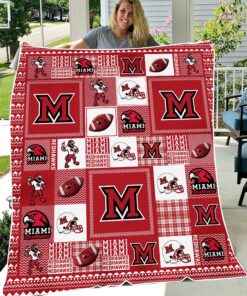 NCAA Miami (Oh) Redhawks Sherpa Fleece Blanket Gifts For Fans