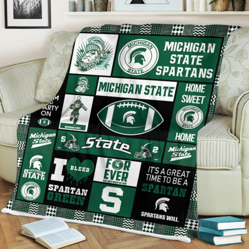 NCAA Michigan State Spartans Sherpa Fleece Blanket
