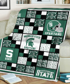 NCAA Michigan State Spartans Sherpa Fleece Blanket Gifts For Fans