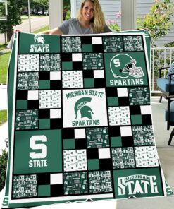 NCAA Michigan State Spartans Sherpa Fleece Blanket Gifts For Fans