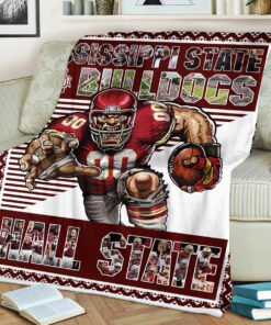 NCAA Mississippi State Bulldogs Sherpa Fleece Blanket Gifts For Fans