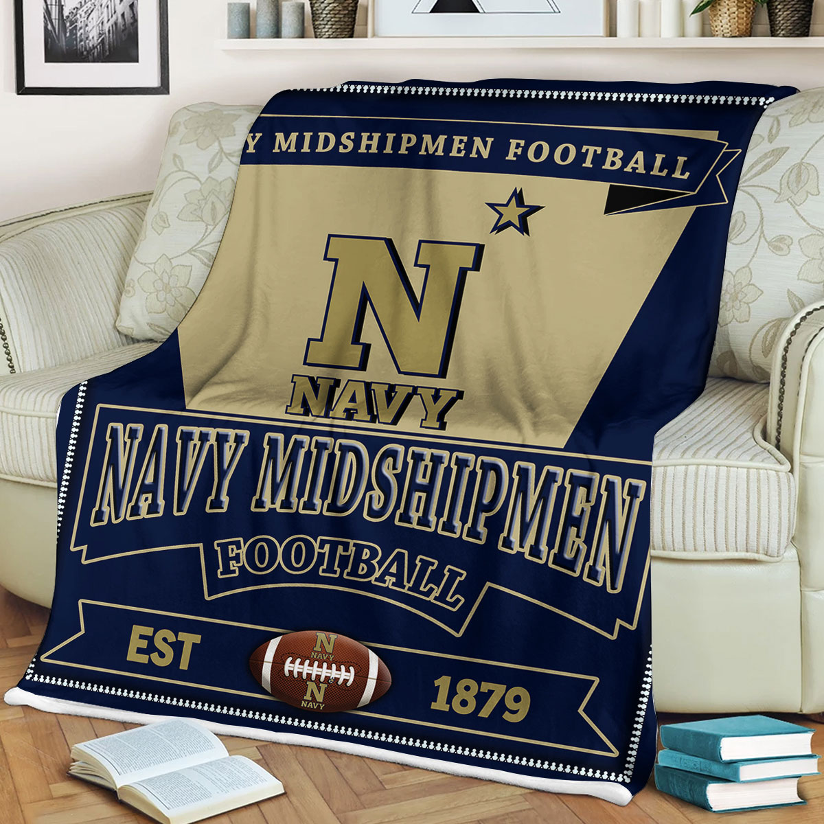NCAA Navy Midshipmen Sherpa Fleece Blanket