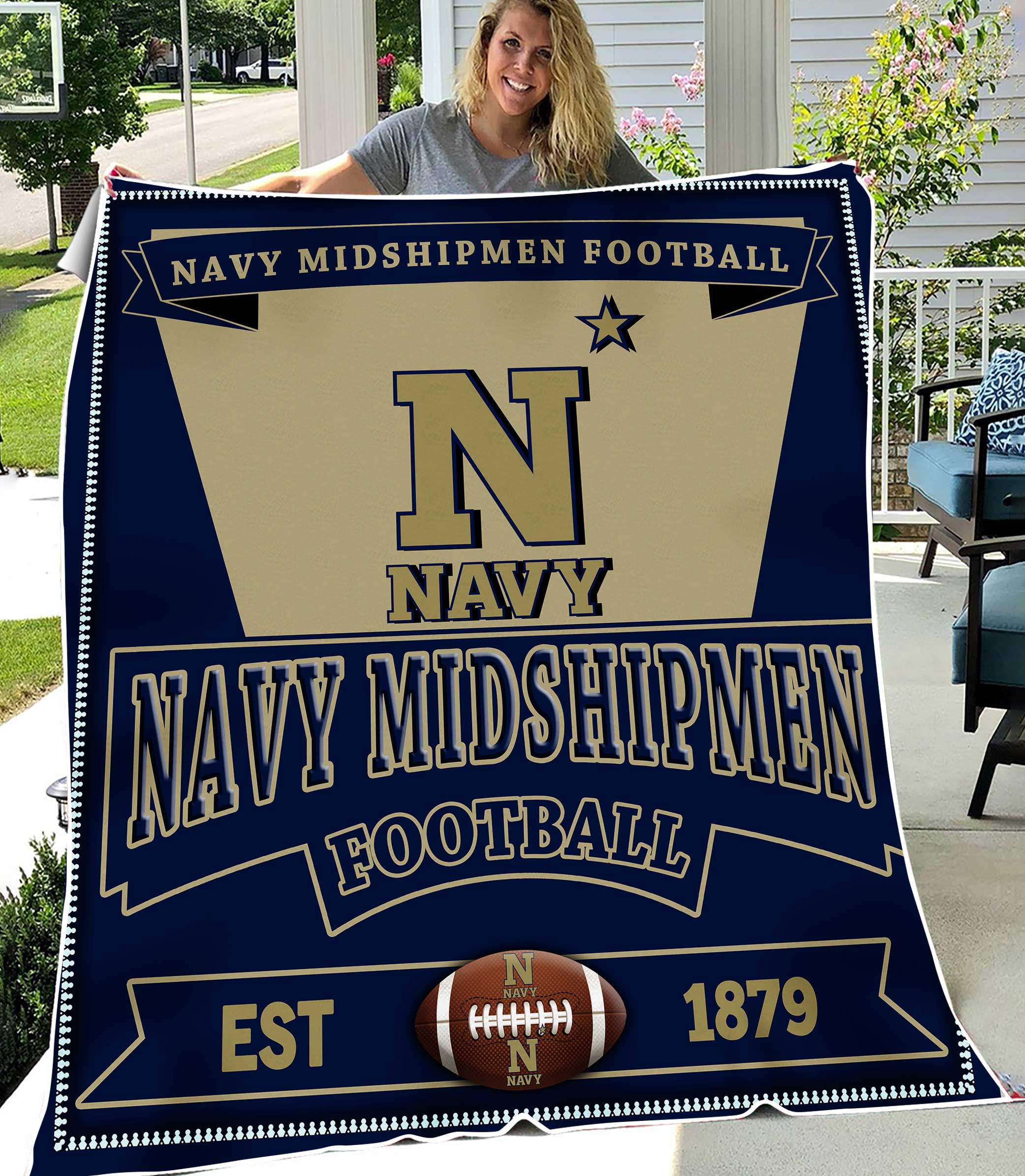 NCAA Navy Midshipmen Sherpa Fleece Blanket