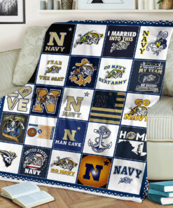 NCAA Navy Midshipmen Sherpa Fleece Blanket College Student Gift