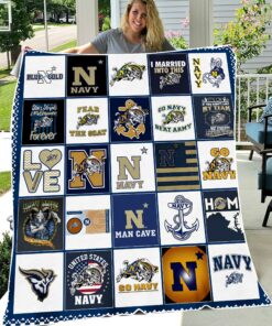 NCAA Navy Midshipmen Sherpa Fleece Blanket College Student Gift