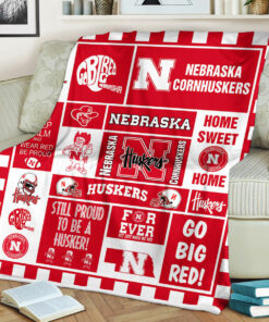 NCAA Nebraska Cornhuskers Sherpa Fleece Blanket University Football Fan Gifts
