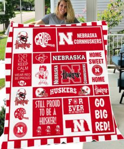 NCAA Nebraska Cornhuskers Sherpa Fleece Blanket University Football Fan Gifts