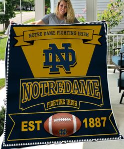 NCAA Notre Dame Fighting Irish Sherpa Fleece Blanket Gifts for Notre Dame Fans