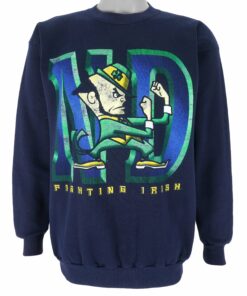 NCAA Notre Dame Fighting Irish Sweatshirt 1990s Vintage Style Hoodie Shirt Reprinted Full Size Gifts for Fans