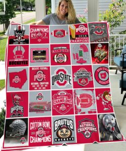 NCAA Ohio State Buckeyes Sherpa Fleece Blanket University Football Fan Gifts
