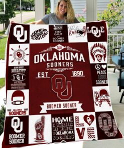 NCAA Oklahoma Sooners Sherpa Fleece Blanket College Student Gift