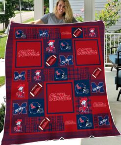 NCAA Ole Miss Rebels Sherpa Fleece Blanket Gifts For Fans