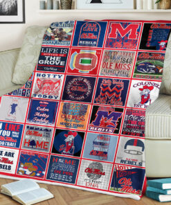 NCAA Ole Miss Rebels Sherpa Fleece Blanket University Football Fan Gifts