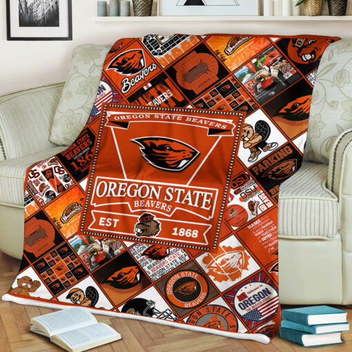 NCAA Oregon State Beavers Sherpa Fleece Blanket University Football Fan Gifts