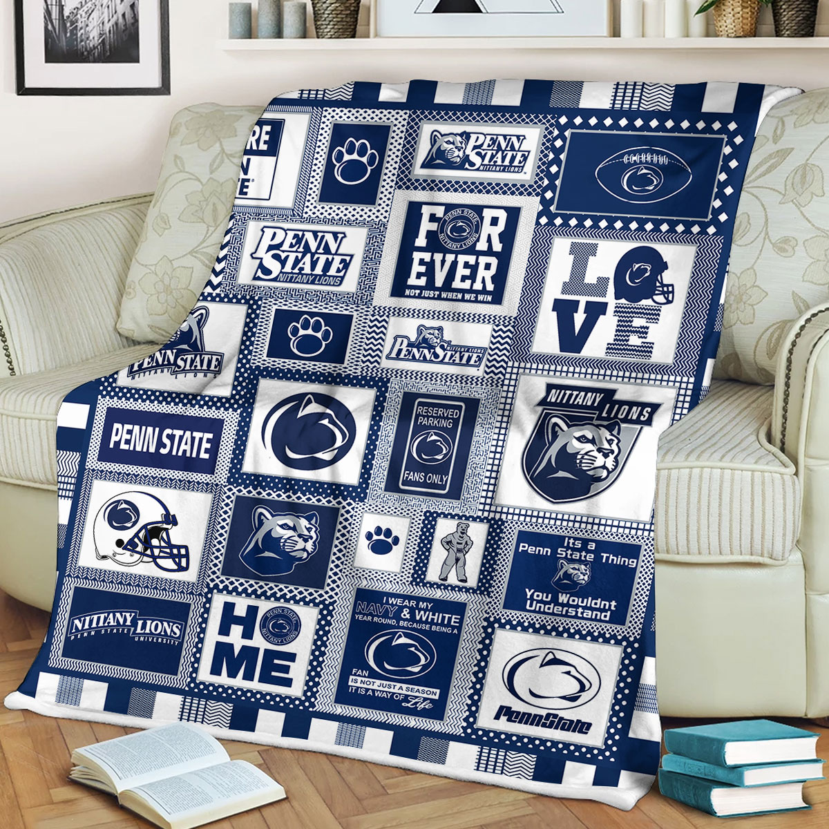 NCAA Penn State Nittany Lions Sherpa Fleece Blanket Gifs for Football Fans