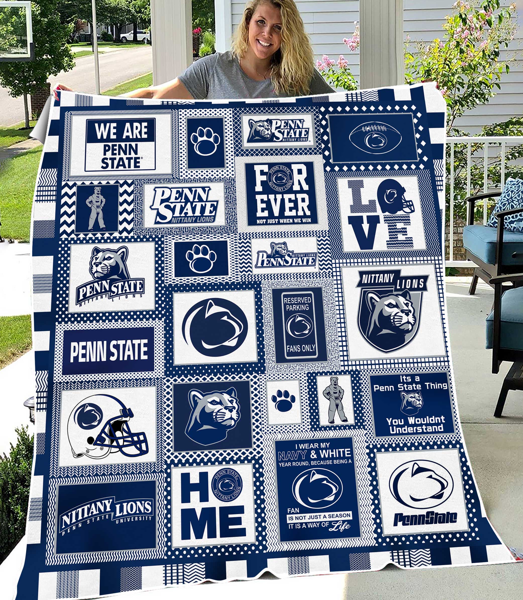 NCAA Penn State Nittany Lions Sherpa Fleece Blanket Gifs for Football Fans