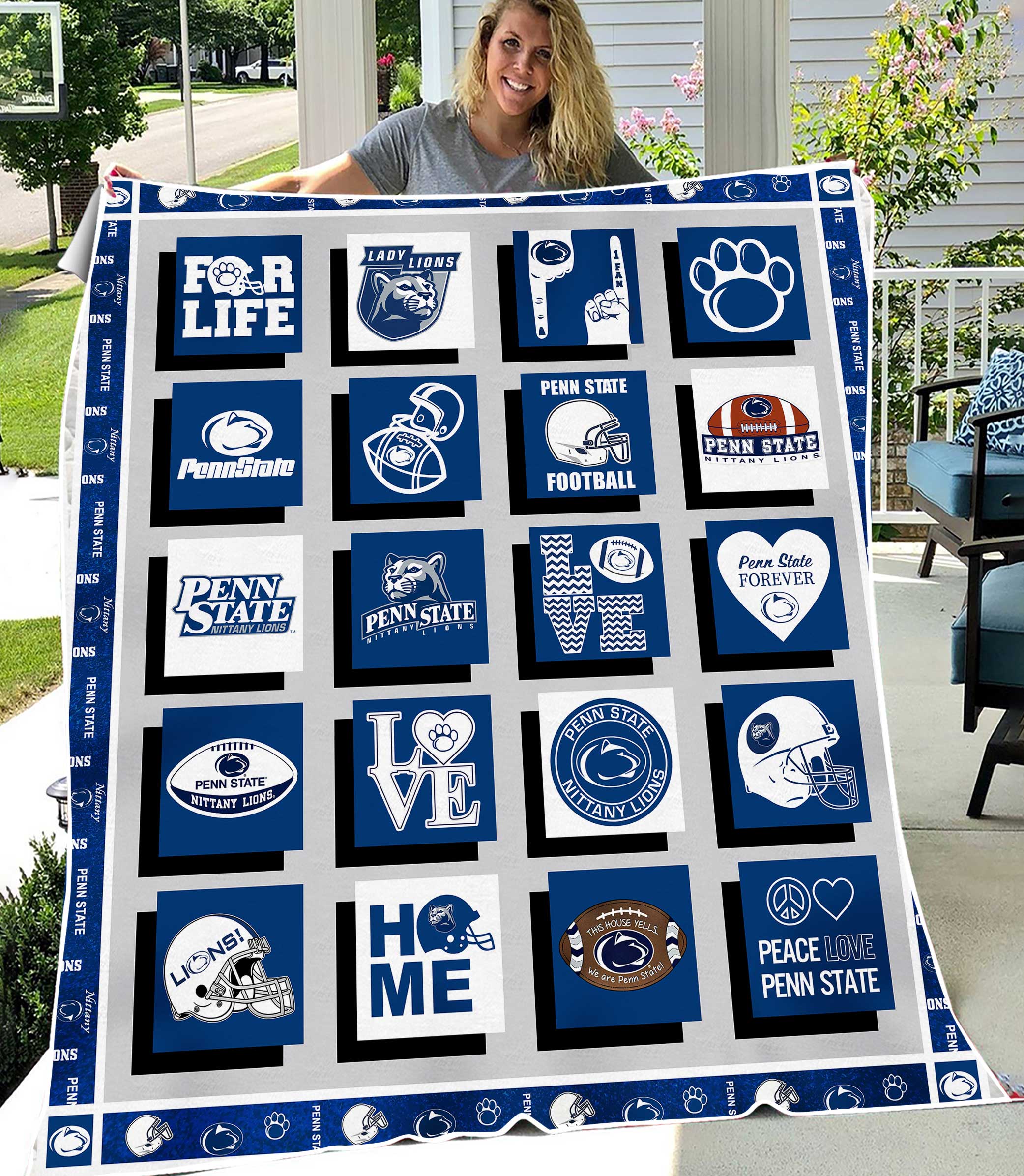 NCAA Penn State Nittany Lions Sherpa Fleece Blanket University Football Fan Gifts
