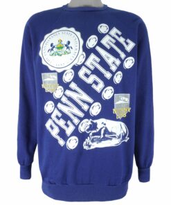 NCAA Penn State Spell-Out Crew Neck Sweatshirt 1990s Vintage Style Hoodie Shirt Reprinted Full Size Gifts for Fans