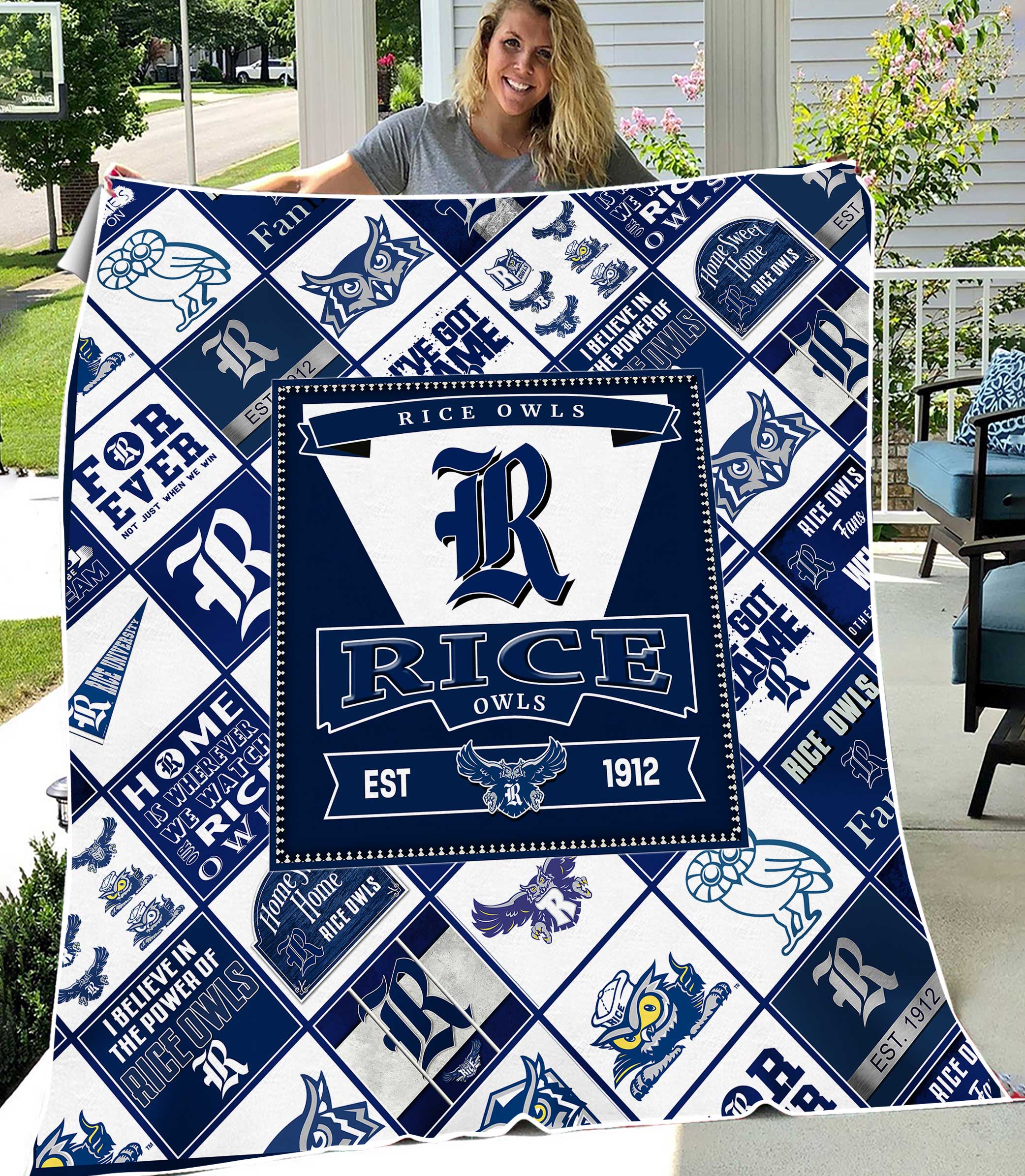 NCAA Rice Owls Sherpa Fleece Blanket