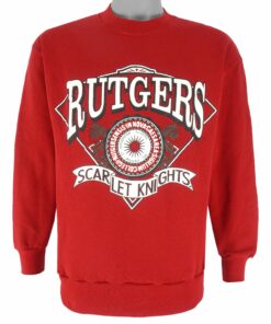 NCAA Rutgers Scarlet Knights Crew Neck Sweatshirt 1990s Vintage Style Hoodie Shirt Reprinted Full Size Gifts for Fans
