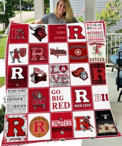 NCAA Rutgers Scarlet Knights Sherpa Fleece Blanket College Student Gift