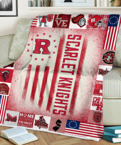 NCAA Rutgers Scarlet Knights Sherpa Fleece Blanket University Football Fan Gifts