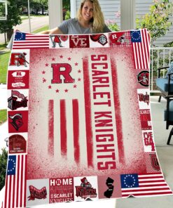NCAA Rutgers Scarlet Knights Sherpa Fleece Blanket University Football Fan Gifts