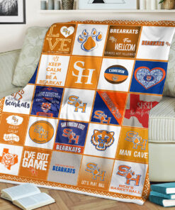 NCAA Sam Houston State Bearkats Sherpa Fleece Blanket Gifts For Fans