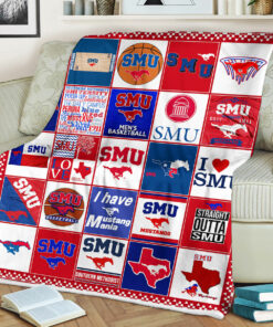 NCAA Smu Mustangs Sherpa Fleece Blanket