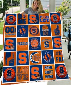 NCAA Syracuse Orange Sherpa Fleece Blanket Gifts For Fans