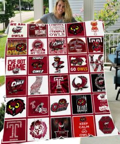 NCAA Temple Owls Sherpa Fleece Blanket College Student Gift